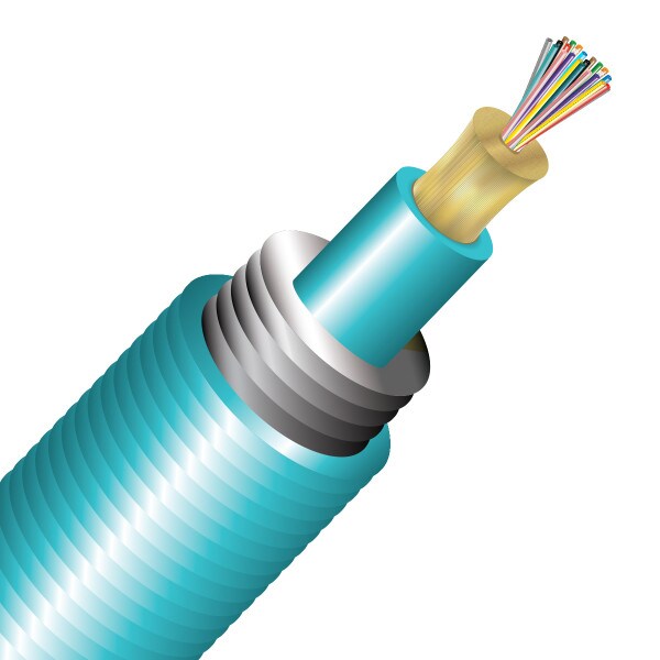 BendSafe® 24 Strand OM3 Interlocking Armored Distribution TB Plenum - Bulk per Ft.